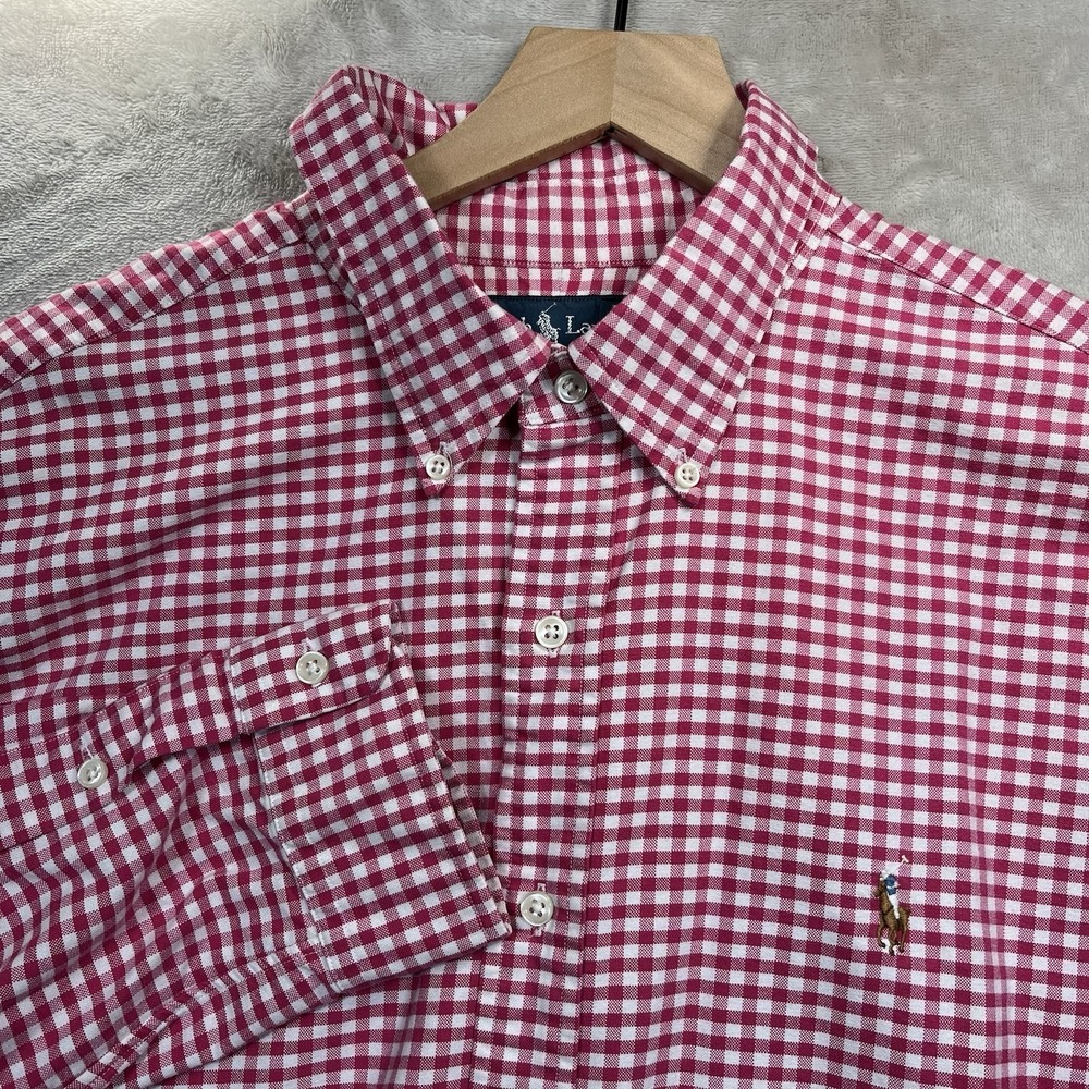 Ralph Lauren Men's XL Pink Button Down Shirt Classic Fit Flesh Pony
